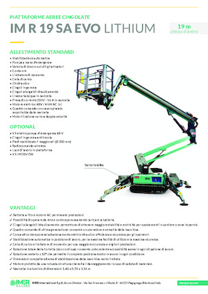 Zglobna podizna platforma na gusjenicama Imer IM R 19 SA Evo Lithium