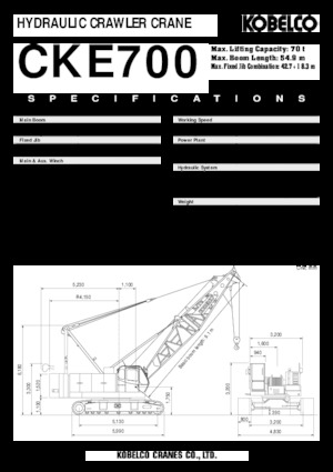 Dizalice gusjeničari - Rešetkasta grana Kobelco CKE 700