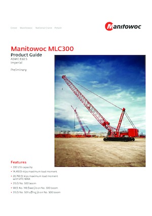 Dizalice gusjeničari - Rešetkasta grana Manitowoc MLC300