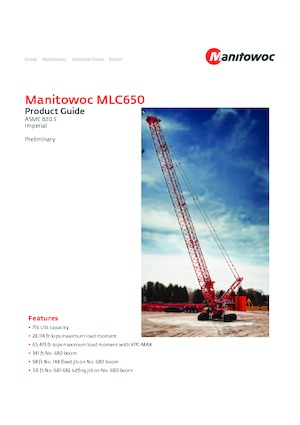 Dizalice gusjeničari - Rešetkasta grana Manitowoc MLC650