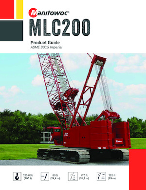Dizalice gusjeničari - Rešetkasta grana Manitowoc MLC200