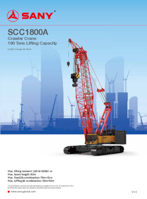 Dizalice gusjeničari - Rešetkasta grana Sany SCC1800A