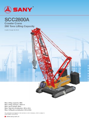 Dizalice gusjeničari - Rešetkasta grana Sany SCC2800A