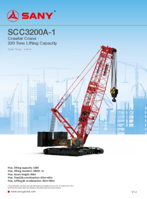 Dizalice gusjeničari - Rešetkasta grana Sany SCC3200A-1