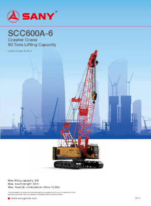 Dizalice gusjeničari - Rešetkasta grana Sany SCC600A-6