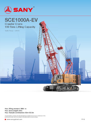 Dizalice gusjeničari - Rešetkasta grana Sany SCE1000A-EV