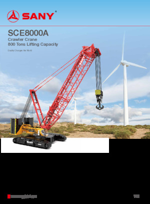 Dizalice gusjeničari - Rešetkasta grana Sany SCE8000A