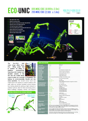 Dizalice gusjeničari - Teleskopska grana UNIC Eco RK-095