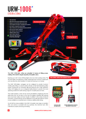 Dizalice gusjeničari - Teleskopska grana UNIC URW-1006