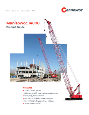 Dizalice gusjeničari - Rešetkasta grana Manitowoc 14000
