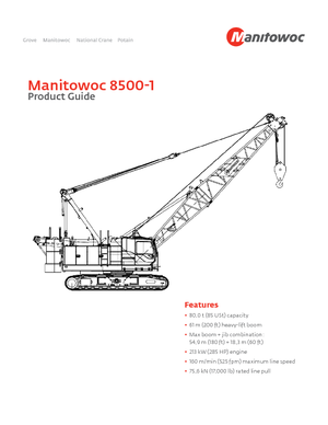 Dizalice gusjeničari - Rešetkasta grana Manitowoc 8500 E-1