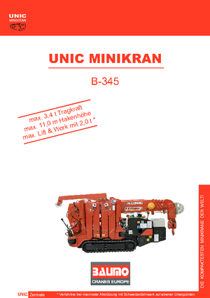 Dizalice gusjeničari - Teleskopska grana UNIC B 345