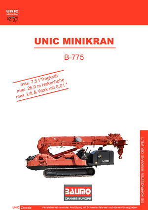 Dizalice gusjeničari - Teleskopska grana UNIC B 775