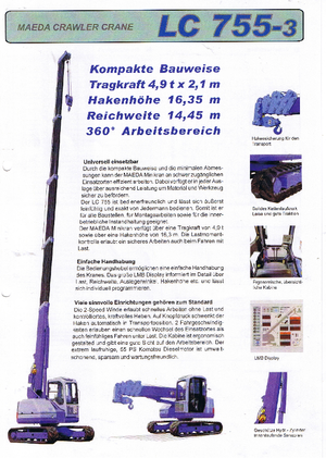 Dizalice gusjeničari - Teleskopska grana Maeda LC 755-3