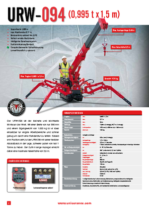 Dizalice gusjeničari - Teleskopska grana UNIC URW 094