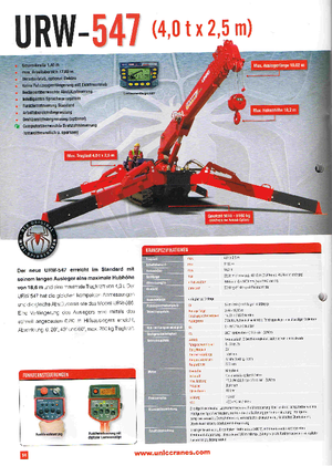 Dizalice gusjeničari - Teleskopska grana UNIC URW-547