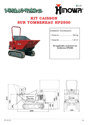 Damperi na gusjenicama Hinowa HP 2500