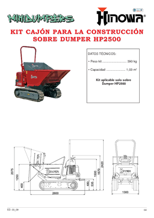 Damperi na gusjenicama Hinowa HP 2500