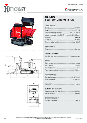 Damperi na gusjenicama Hinowa HS1203