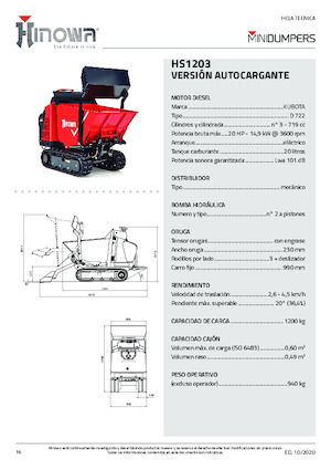 Damperi na gusjenicama Hinowa HS1203