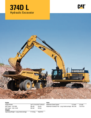 Bageri gusjeničari Caterpillar 374D L