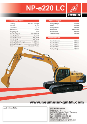 Bageri gusjeničari Neumeier NP-e 220 LC