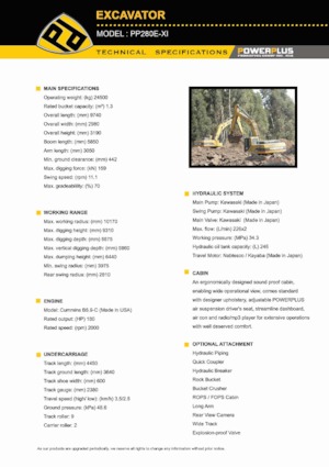 Bageri gusjeničari PowerPlus PP280E-XI