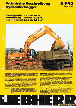 Bageri gusjeničari Liebherr R 942 Litr. V