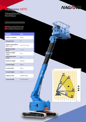 Teleskopska podizna platforma na kotačima Nagano 12TC