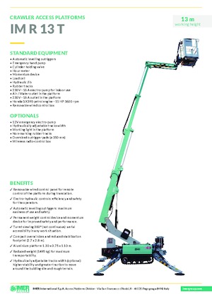 Teleskopska podizna platforma na kotačima Imer IM R 13 T 