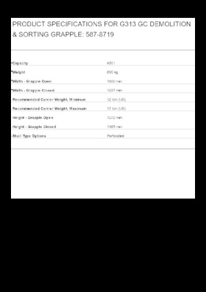 Grabilice za sortiranje rušenja Caterpillar G313 GC