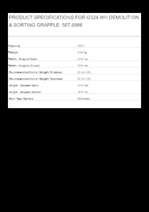 Grabilice za sortiranje rušenja Caterpillar G324-WH