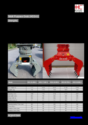 Grabilice za sortiranje rušenja Konverma HCG 17-450-U