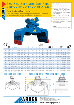 Grabilice za sortiranje rušenja Arden S 3001