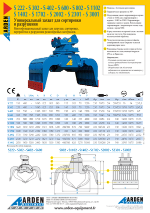 Grabilice za sortiranje rušenja Arden S 3001
