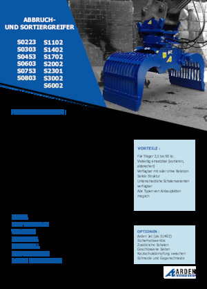 Grabilice za sortiranje rušenja Arden S6002