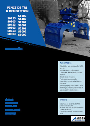 Grabilice za sortiranje rušenja Arden S6002