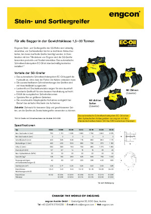 Grabilice za sortiranje rušenja engcon SG06