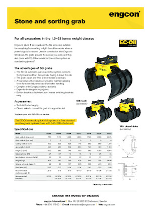 Grabilice za sortiranje rušenja engcon SG06