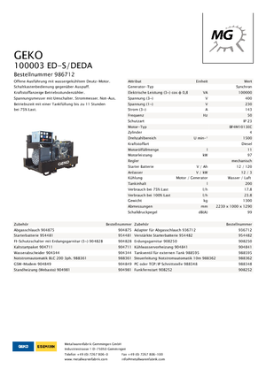 Dizelski generatori Geko ® 100003 ED-S/DEDA