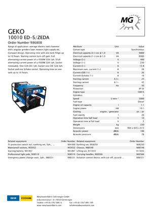 Dizelski generatori Geko ® 10010 ED-S/ZEDA