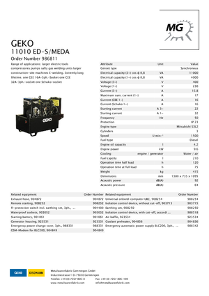 Dizelski generatori Geko ® 11010 ED-S/MEDA