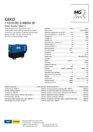 Dizelski generatori Geko ® 11010 ED-S/MEDA