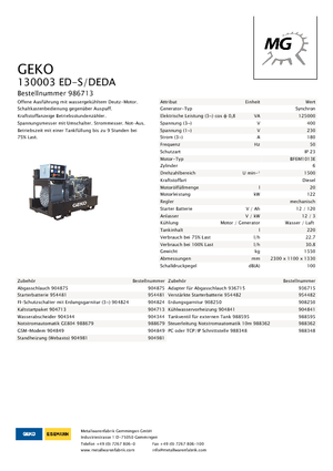 Dizelski generatori Geko ® 130003 ED-S/DEDA