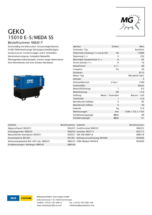 Dizelski generatori Geko ® 15010 E-S/MEDA