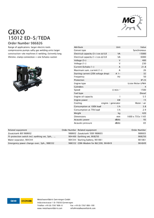 Dizelski generatori Geko ® 15012 ED-S/TEDA