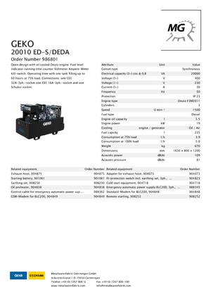 Dizelski generatori Geko ® 20010 ED-S/DEDA