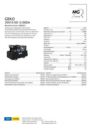 Dizelski generatori Geko ® 30010 ED-S/DEDA
