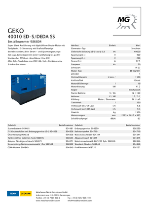Dizelski generatori Geko ® 40010 ED-S/DEDA