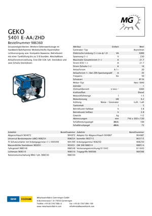 Dizelski generatori Geko ® 5401 E-AA/ZHD